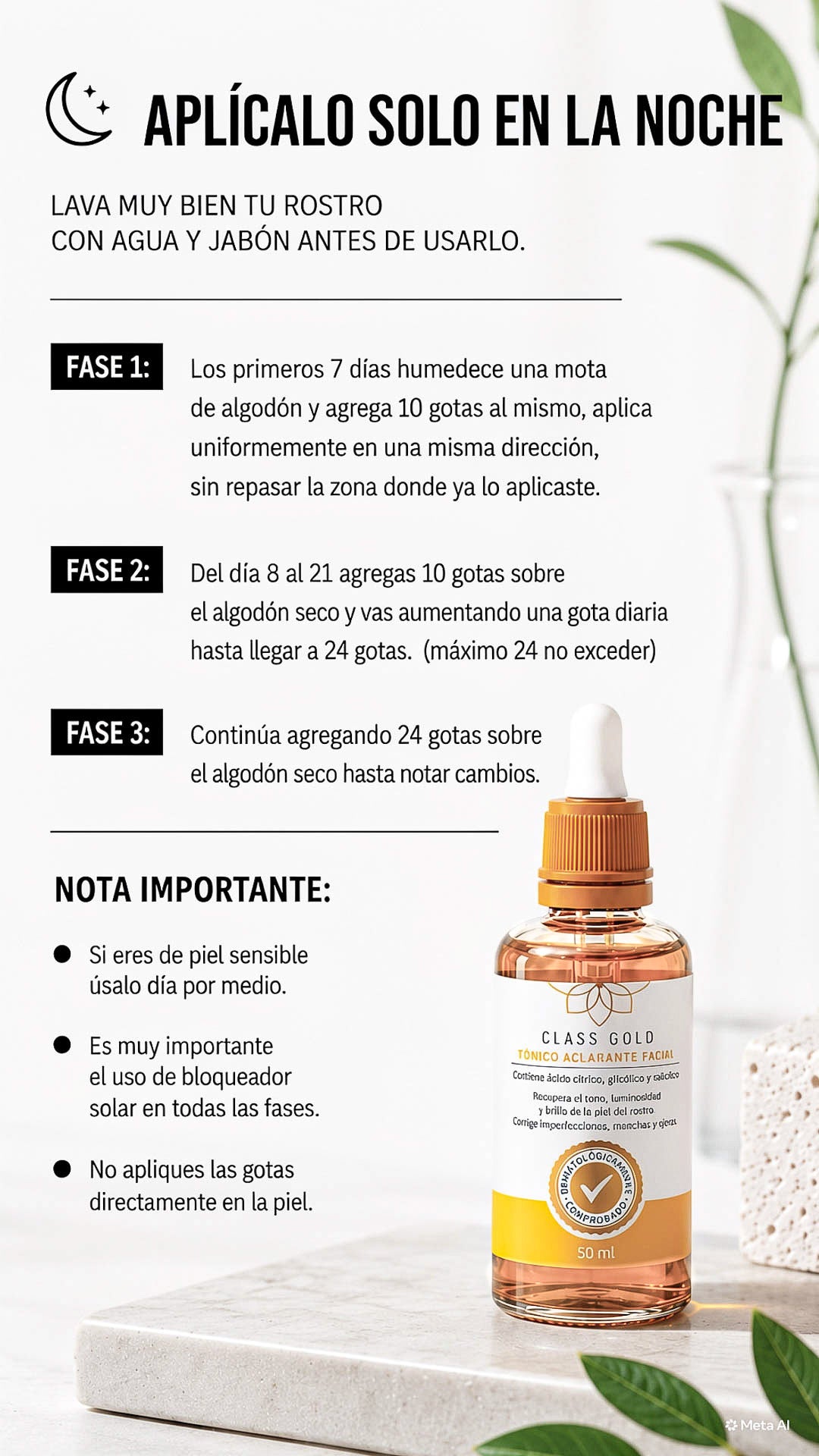 Tónico Aclarante Facial