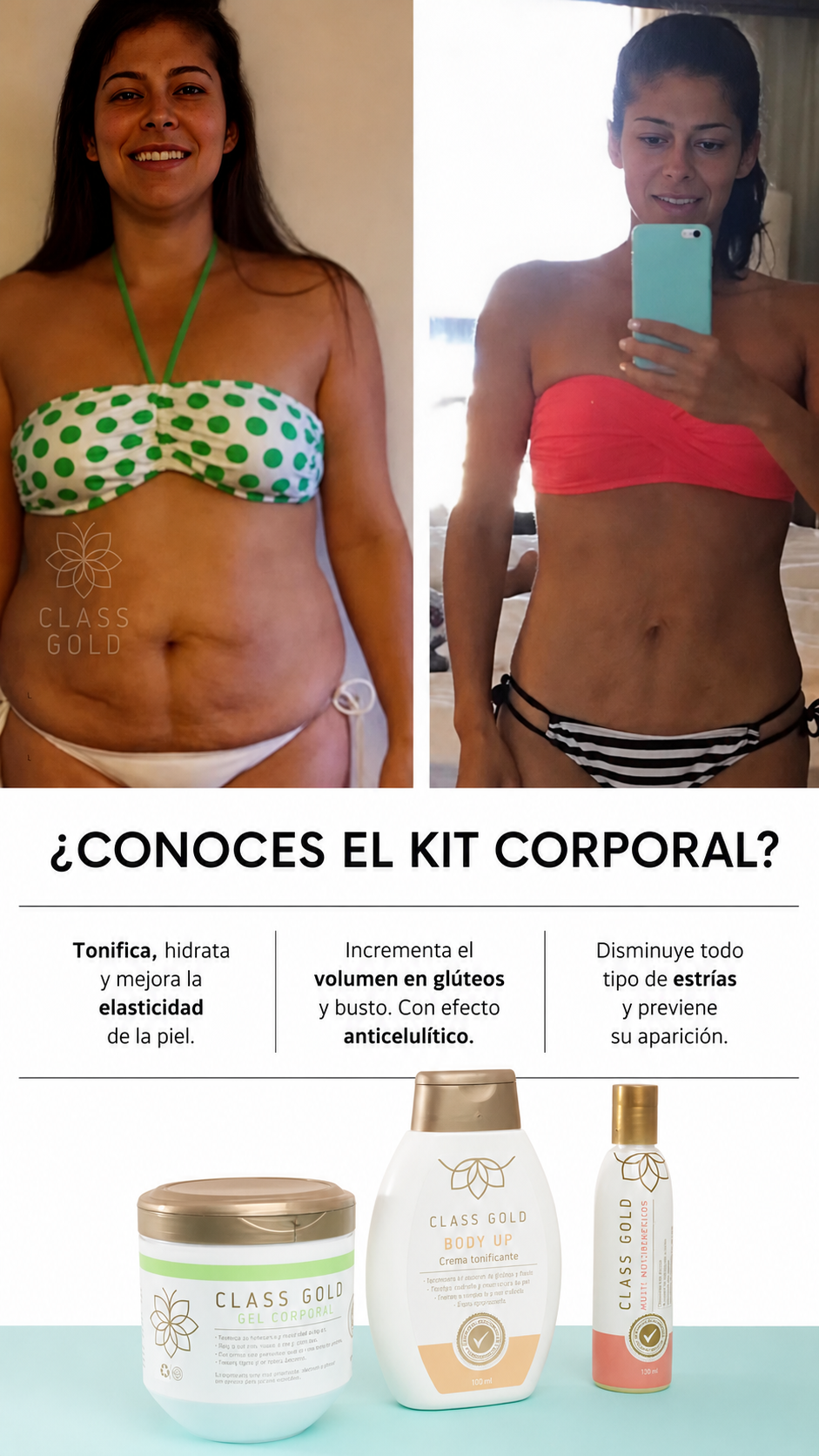 Kit Corporal (Aceite Multibeneficios +  Gel Corporal + Body Up)